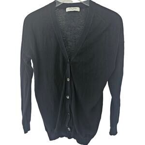 United Arrows Small Dark Blue Lightweight Knit V-Neck Cardigan Top
